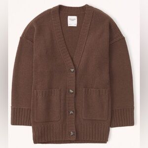 Abercrombie & Fitch Size S Oversized Slouchy Knit Cardigan - Brown